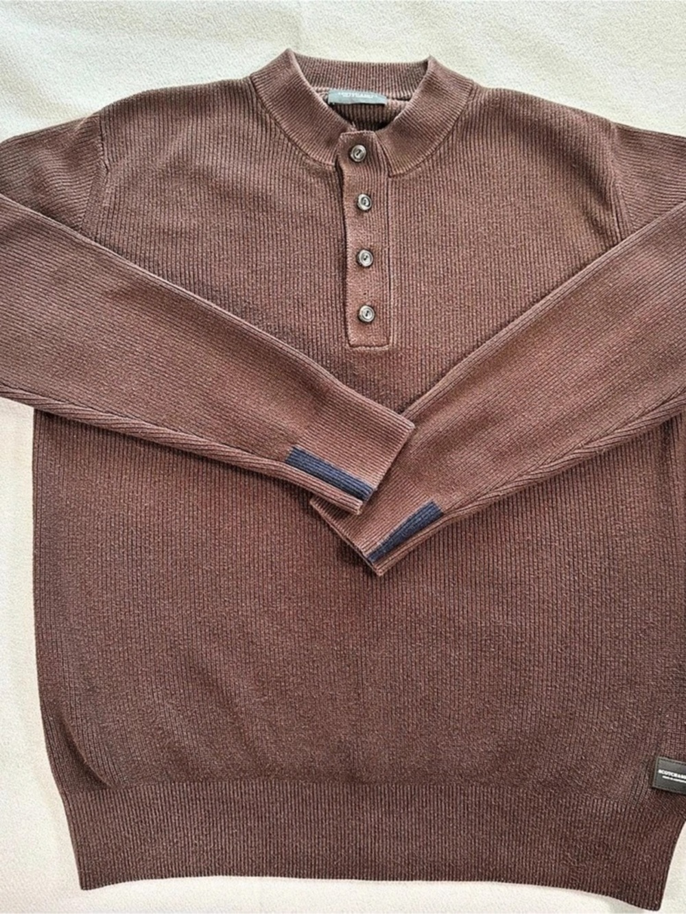 Scotch & Soda Men's Organic Cotton Henley Sweater XXL